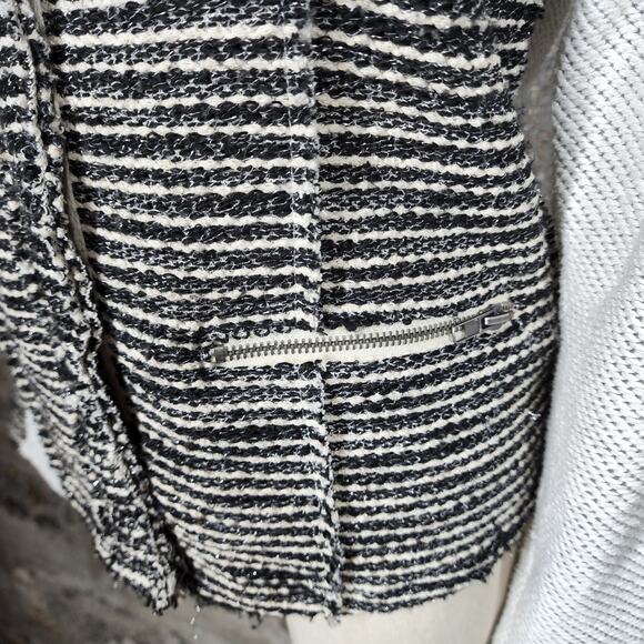 YEST sz 8 US black gray cotton wool snap front jacket tweed bodice Netherlands - Picture 5 of 8